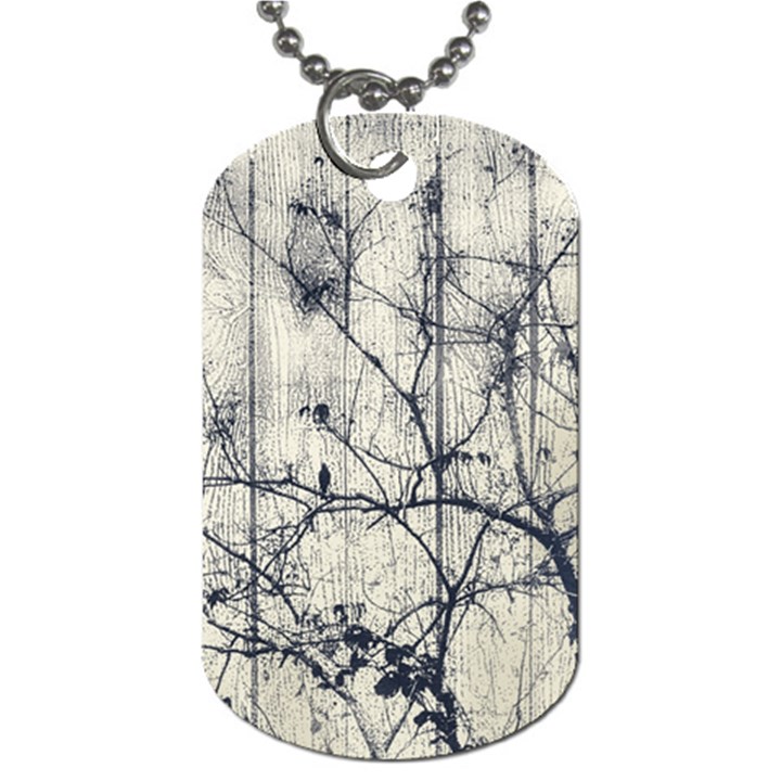 Black And White Botanical Motif Artwork 2 Dog Tag (Two Sides)