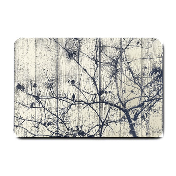 Black And White Botanical Motif Artwork 2 Small Doormat 