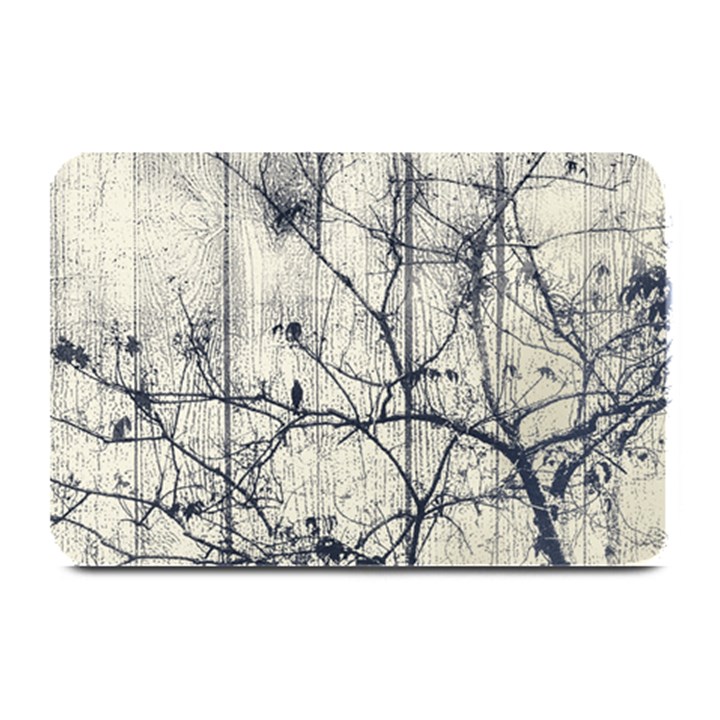 Black And White Botanical Motif Artwork 2 Plate Mats