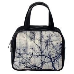 Black And White Botanical Motif Artwork 2 Classic Handbag (one Side)