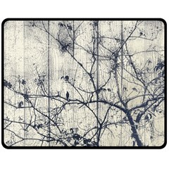 Black And White Botanical Motif Artwork 2 Fleece Blanket (medium) 