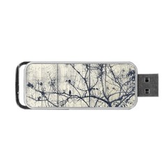 Black And White Botanical Motif Artwork 2 Portable Usb Flash (two Sides) by dflcprintsclothing