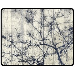 Black And White Botanical Motif Artwork 2 Double Sided Fleece Blanket (medium) 