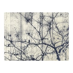 Black And White Botanical Motif Artwork 2 Double Sided Flano Blanket (mini) 