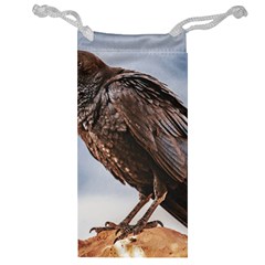 Black Crow Standing At Rock Jewelry Bag by dflcprintsclothing