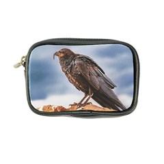 Black Crow Standing At Rock Coin Purse by dflcprintsclothing