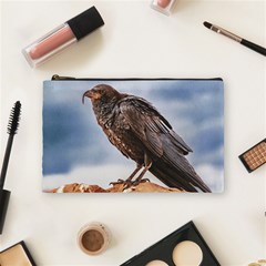 Black Crow Standing At Rock Cosmetic Bag (medium) by dflcprintsclothing