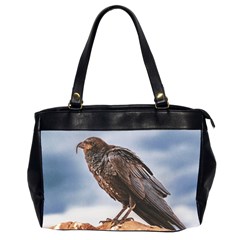 Black Crow Standing At Rock Oversize Office Handbag (2 Sides) by dflcprintsclothing