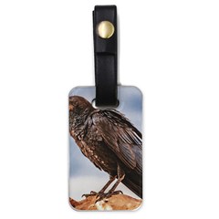 Black Crow Standing At Rock Luggage Tag (one Side) by dflcprintsclothing