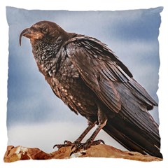 Black Crow Standing At Rock Standard Flano Cushion Case (two Sides) by dflcprintsclothing