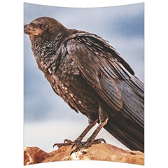 Black Crow Standing At Rock Back Support Cushion by dflcprintsclothing