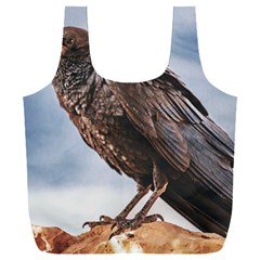 Black Crow Standing At Rock Full Print Recycle Bag (xxxl) by dflcprintsclothing