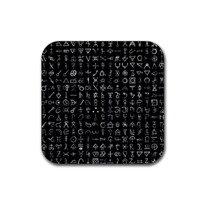 Alchemical Symbols - Collected Inverted Rubber Coaster (Square) 