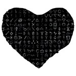 Alchemical Symbols - Collected Inverted Large 19  Premium Heart Shape Cushions Front