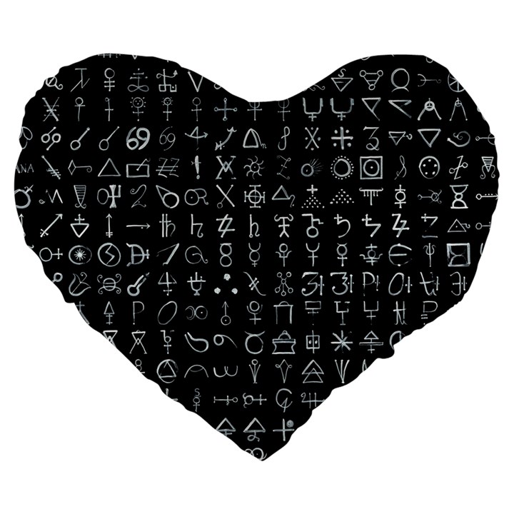 Alchemical Symbols - Collected Inverted Large 19  Premium Heart Shape Cushions