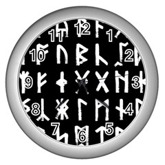 The Anglo Saxon Futhorc Collected Inverted Wall Clock (silver) by WetdryvacsLair