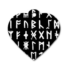 The Anglo Saxon Futhorc Collected Inverted Dog Tag Heart (one Side) by WetdryvacsLair