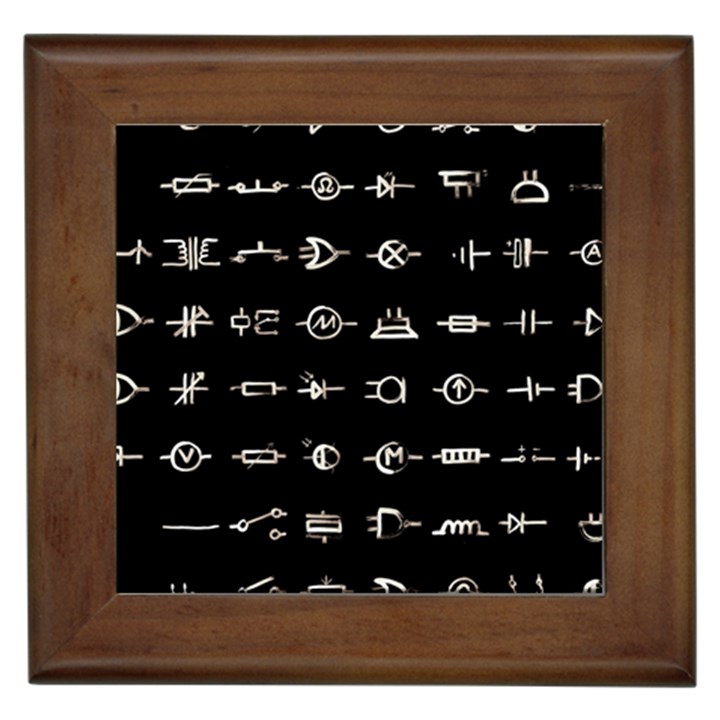 Electrical Symbols Callgraphy Short Run Inverted Framed Tile