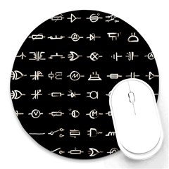 Electrical Symbols Callgraphy Short Run Inverted Round Mousepads by WetdryvacsLair