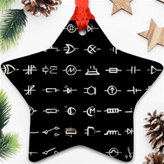 Electrical Symbols Callgraphy Short Run Inverted Ornament (Star)