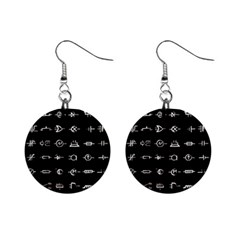 Electrical Symbols Callgraphy Short Run Inverted Mini Button Earrings by WetdryvacsLair