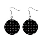 Electrical Symbols Callgraphy Short Run Inverted Mini Button Earrings Front