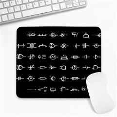 Electrical Symbols Callgraphy Short Run Inverted Large Mousepads