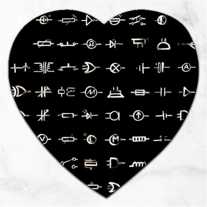 Electrical Symbols Callgraphy Short Run Inverted Jigsaw Puzzle (Heart)