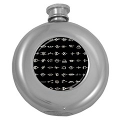 Electrical Symbols Callgraphy Short Run Inverted Round Hip Flask (5 Oz) by WetdryvacsLair