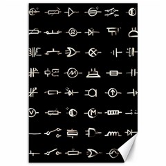 Electrical Symbols Callgraphy Short Run Inverted Canvas 12  X 18  by WetdryvacsLair