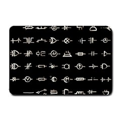 Electrical Symbols Callgraphy Short Run Inverted Small Doormat 