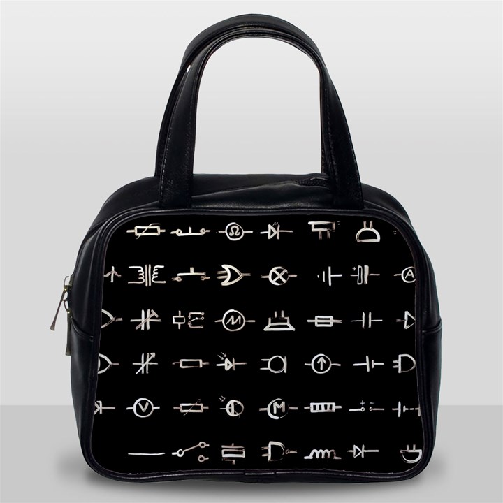 Electrical Symbols Callgraphy Short Run Inverted Classic Handbag (One Side)