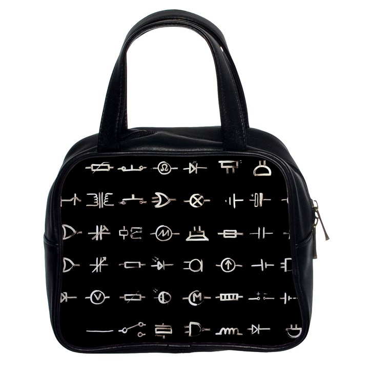 Electrical Symbols Callgraphy Short Run Inverted Classic Handbag (Two Sides)