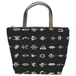 Electrical Symbols Callgraphy Short Run Inverted Bucket Bag Front