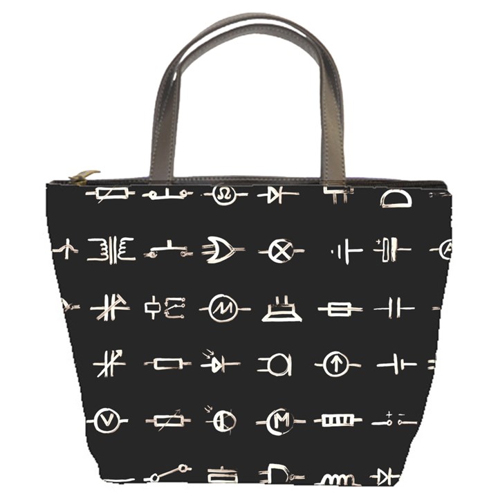 Electrical Symbols Callgraphy Short Run Inverted Bucket Bag