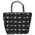 Electrical Symbols Callgraphy Short Run Inverted Bucket Bag Back