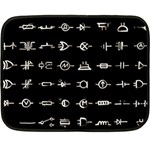 Electrical Symbols Callgraphy Short Run Inverted Fleece Blanket (Mini) 35 x27  Blanket