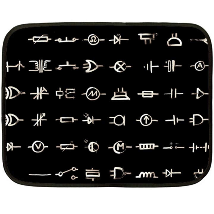 Electrical Symbols Callgraphy Short Run Inverted Fleece Blanket (Mini)