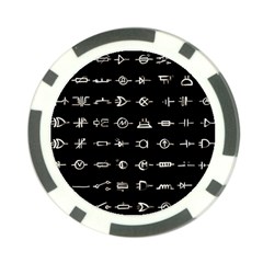 Electrical Symbols Callgraphy Short Run Inverted Poker Chip Card Guard (10 pack)