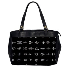 Electrical Symbols Callgraphy Short Run Inverted Oversize Office Handbag