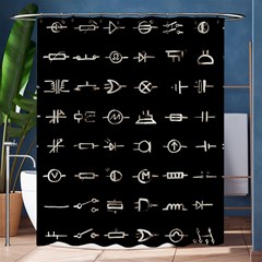 Electrical Symbols Callgraphy Short Run Inverted Shower Curtain 60  x 72  (Medium) 