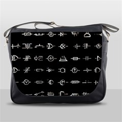 Electrical Symbols Callgraphy Short Run Inverted Messenger Bag