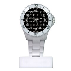 Electrical Symbols Callgraphy Short Run Inverted Plastic Nurses Watch by WetdryvacsLair