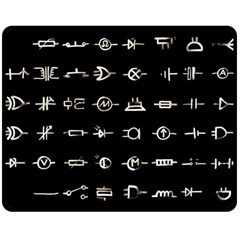 Electrical Symbols Callgraphy Short Run Inverted Double Sided Fleece Blanket (Medium) 