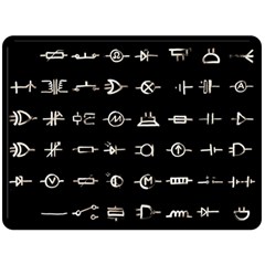 Electrical Symbols Callgraphy Short Run Inverted Double Sided Fleece Blanket (large)  by WetdryvacsLair