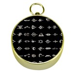 Electrical Symbols Callgraphy Short Run Inverted Gold Compasses Front