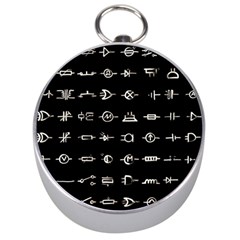 Electrical Symbols Callgraphy Short Run Inverted Silver Compasses