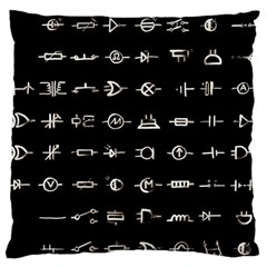 Electrical Symbols Callgraphy Short Run Inverted Large Flano Cushion Case (two Sides) by WetdryvacsLair