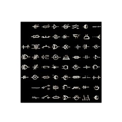 Electrical Symbols Callgraphy Short Run Inverted Satin Bandana Scarf