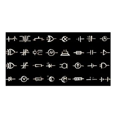 Electrical Symbols Callgraphy Short Run Inverted Satin Shawl